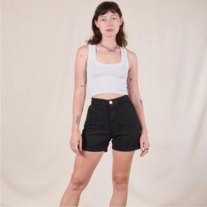 Classic Big Bud Press Pencil Pants Shorts Black Women's Cotton size S Small